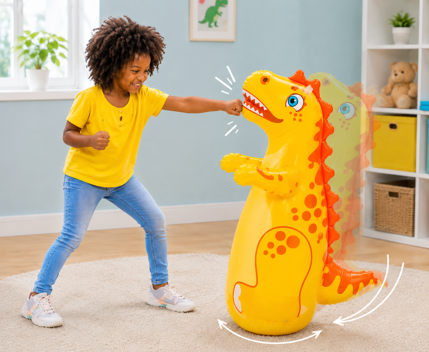 INTEX Inflatable Dinosaur Bop Bag for Kids | Self-Standing Punching Toy | Wet Set Collection | Ages 3+